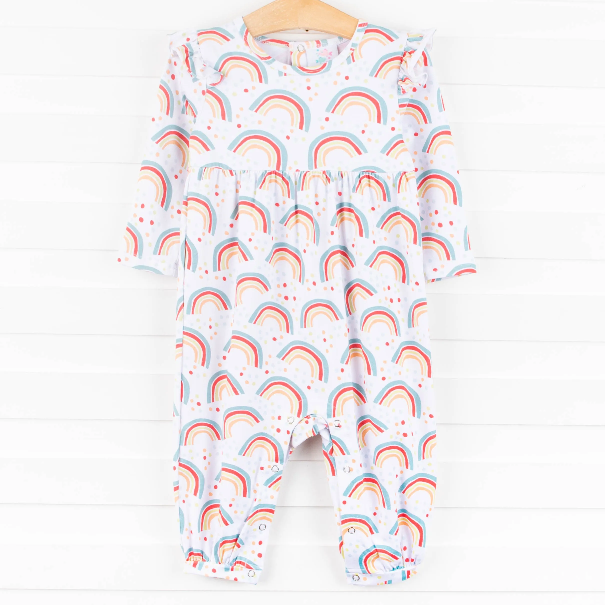 Radiant Rainbows Romper, Pink