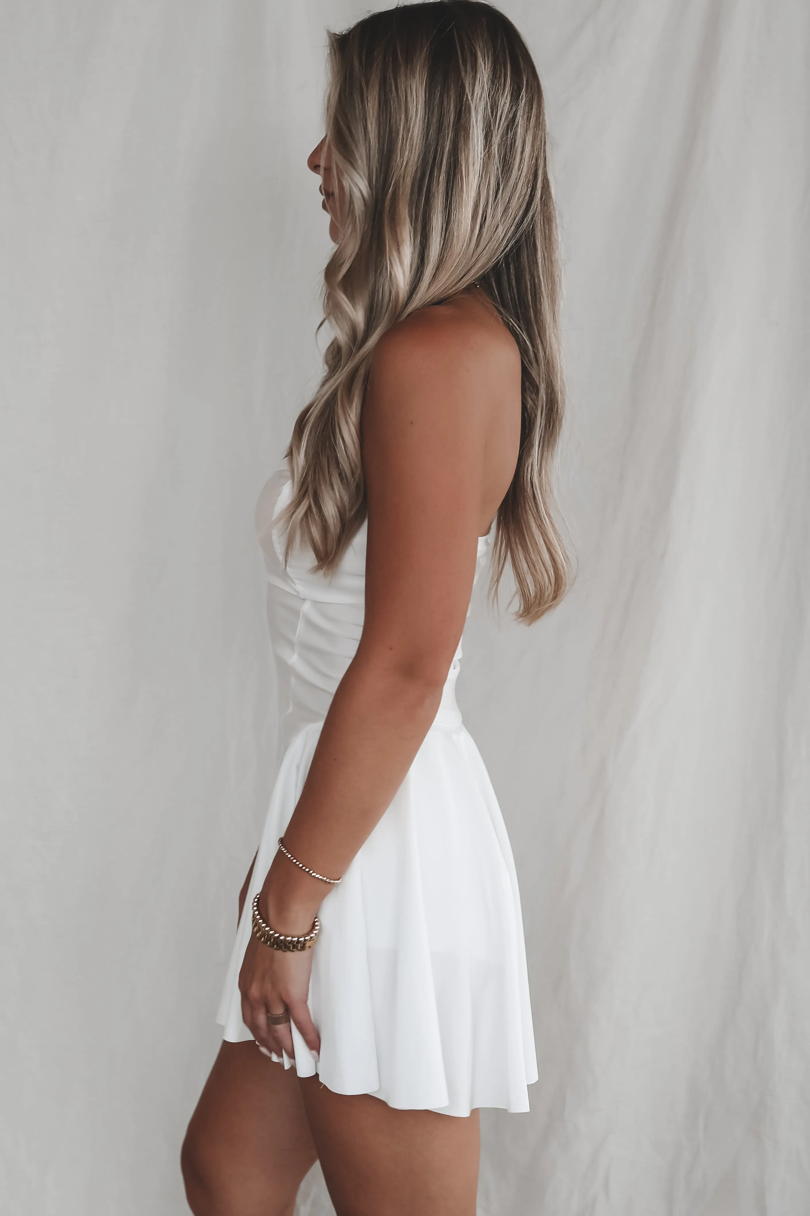 Rain Or Shine The Show Goes On Strapless Romper Dress