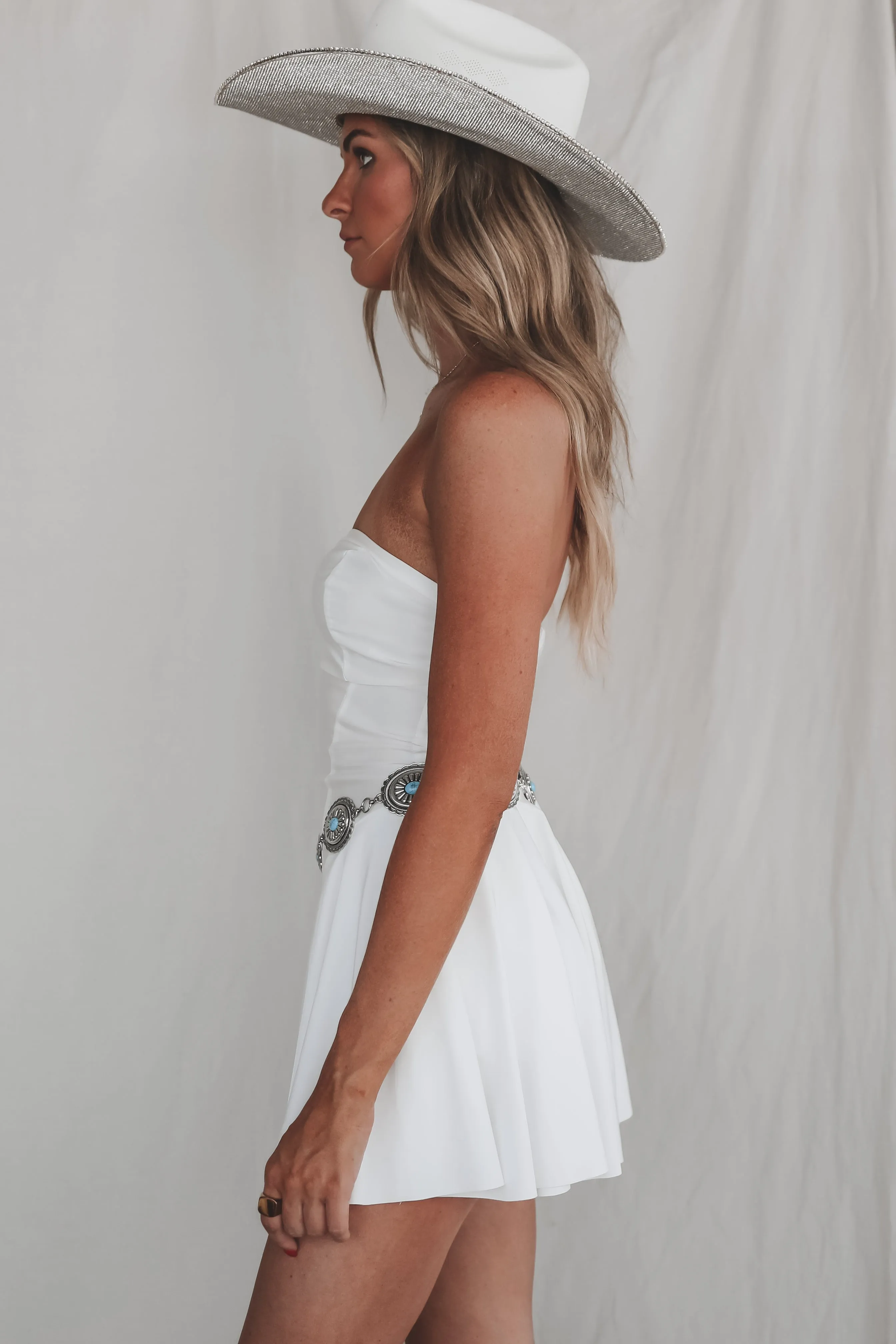 Rain Or Shine The Show Goes On Strapless Romper Dress