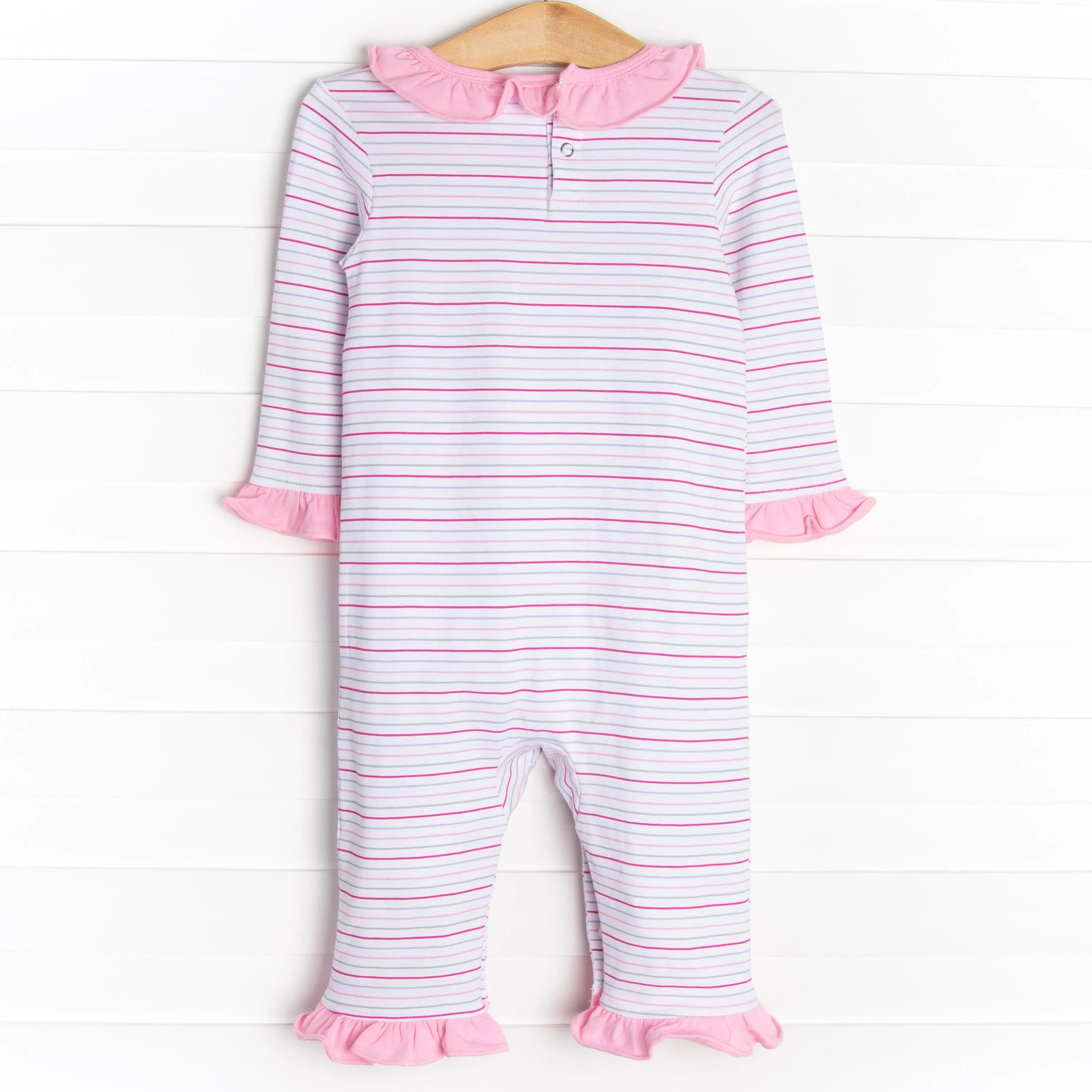 Raspberry Stripes Romper, Pink