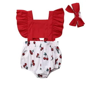 Red Cherry Baby Romper