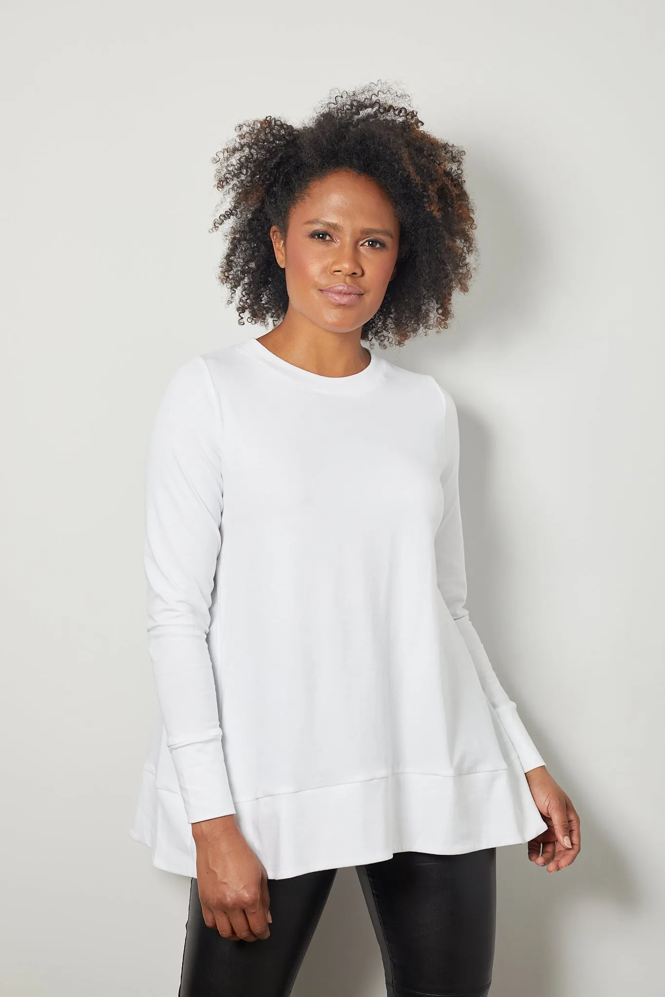 RENEE-CREW NECK LONG SLEEVE TUNIC T-SHIRT