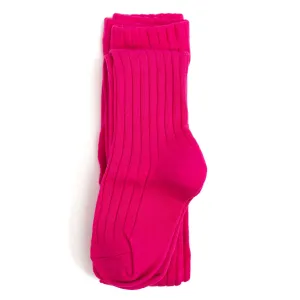 Ribbed Knit Tights - Party Pink