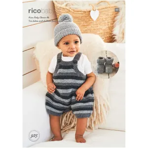 Rico Baby Classic Romper, Hat and Booties DK Knitting Pattern 925