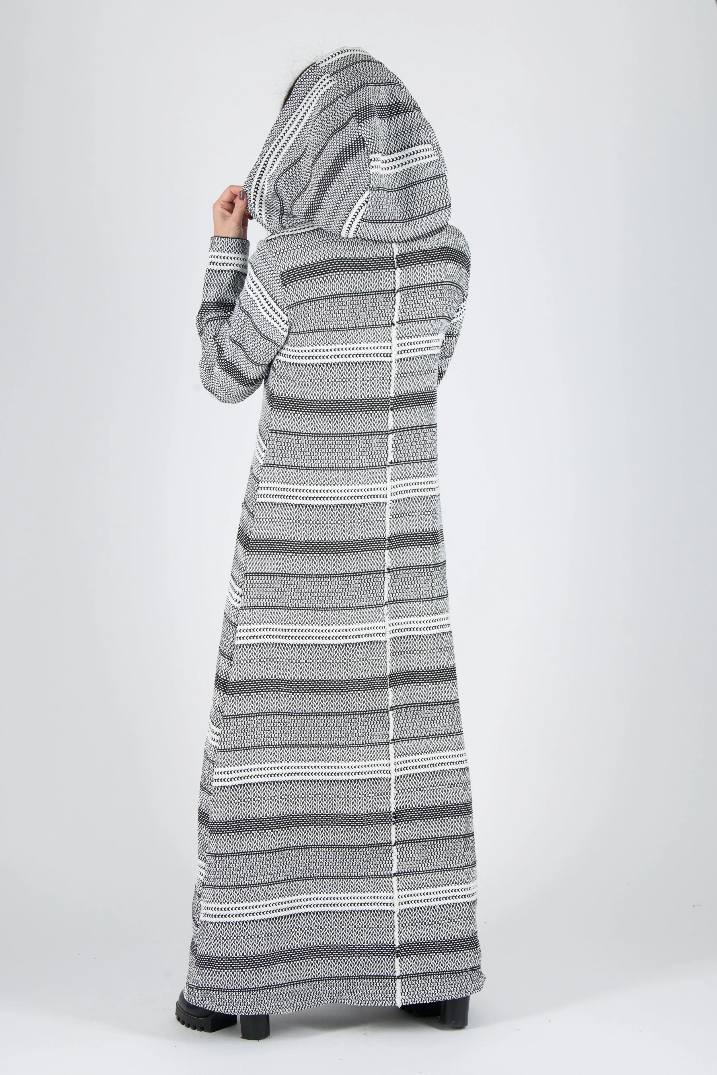 ROSENA Black and White Hooded Dress SALE