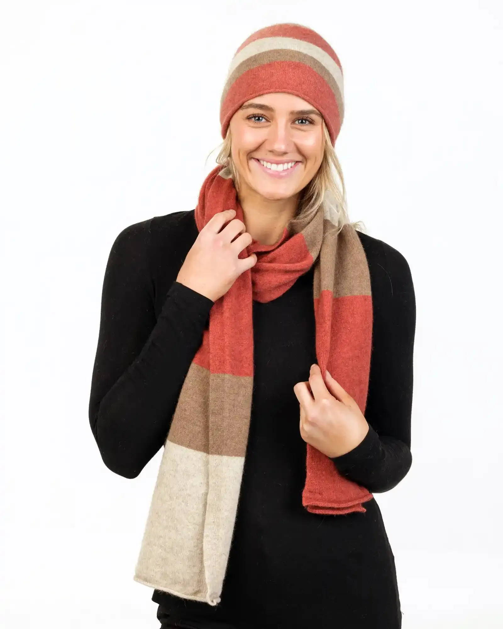 Rosewood Stripe Travel Beanie - NX825