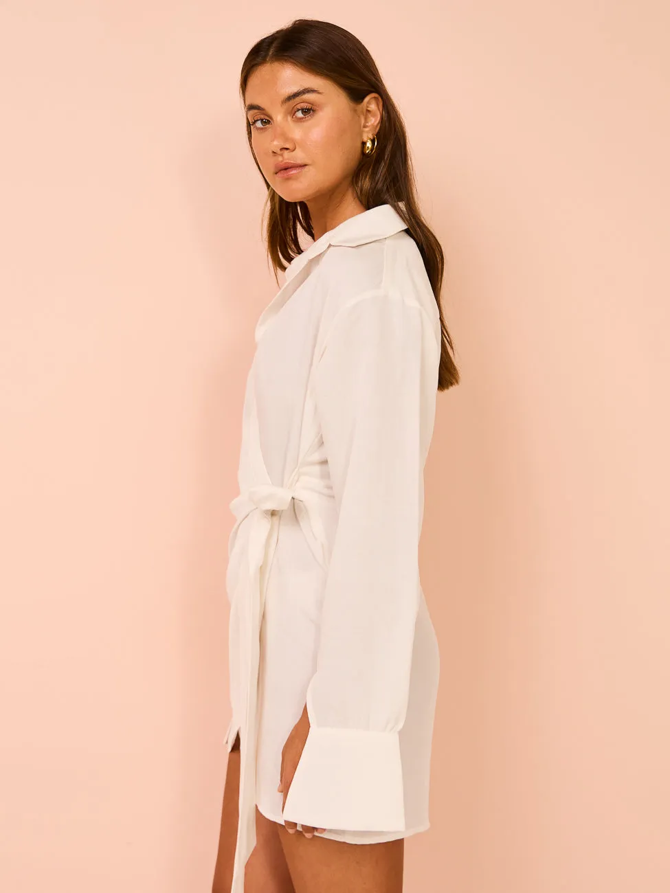 Rumer Amalfi Shirtdress in White