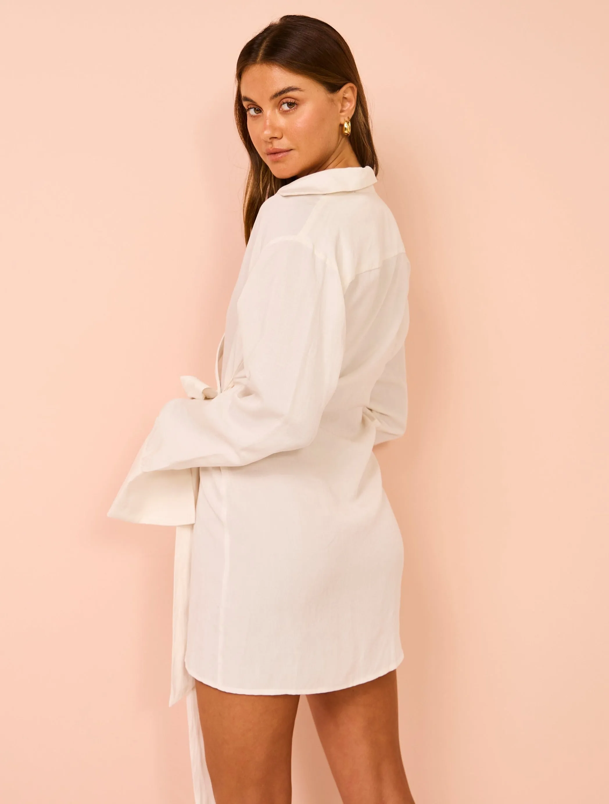 Rumer Amalfi Shirtdress in White