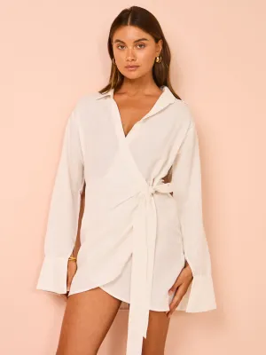 Rumer Amalfi Shirtdress in White