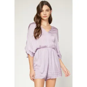 Satin V-Neck Romper