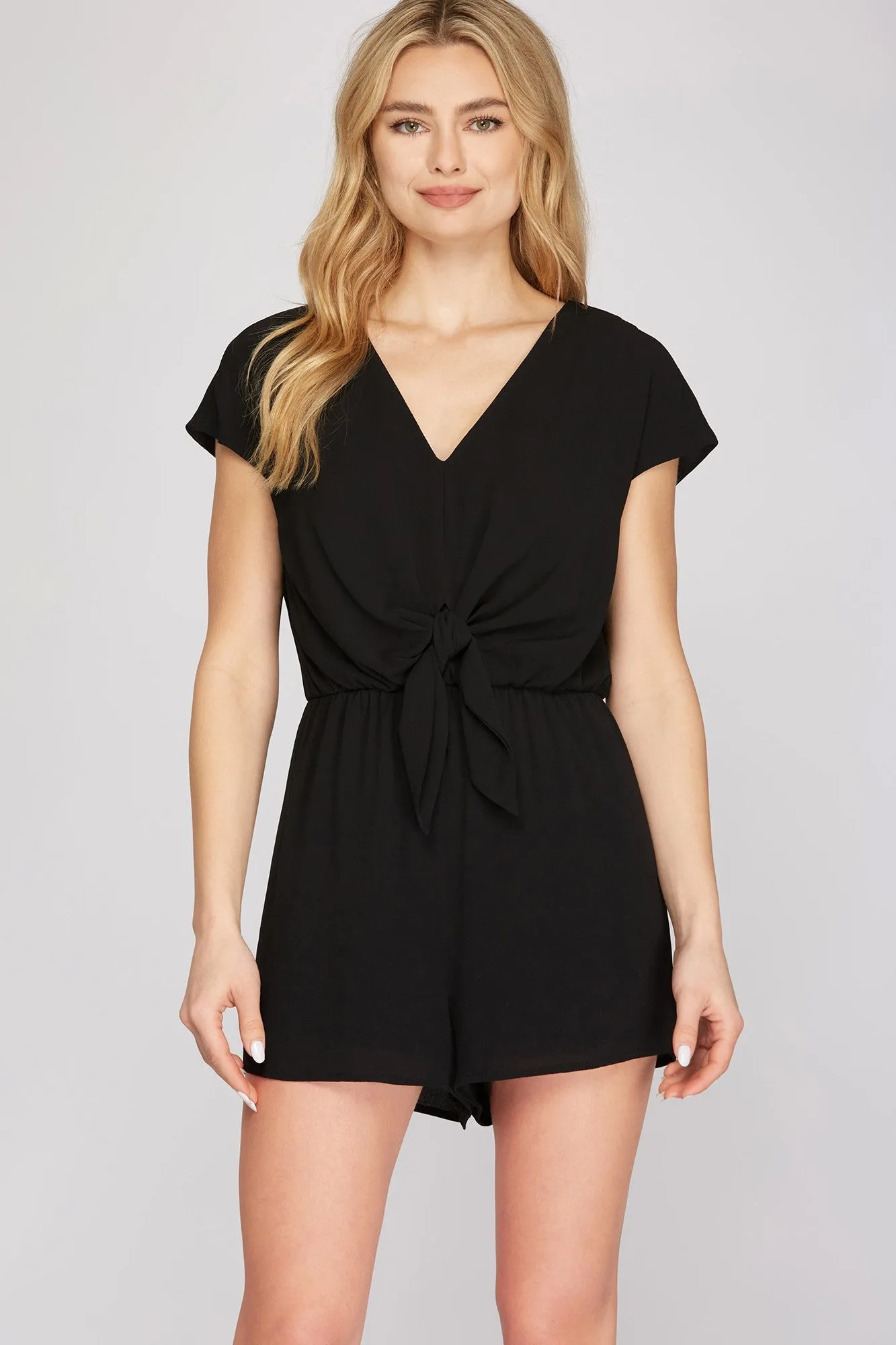 She   Sky Drop Shoulder Romper