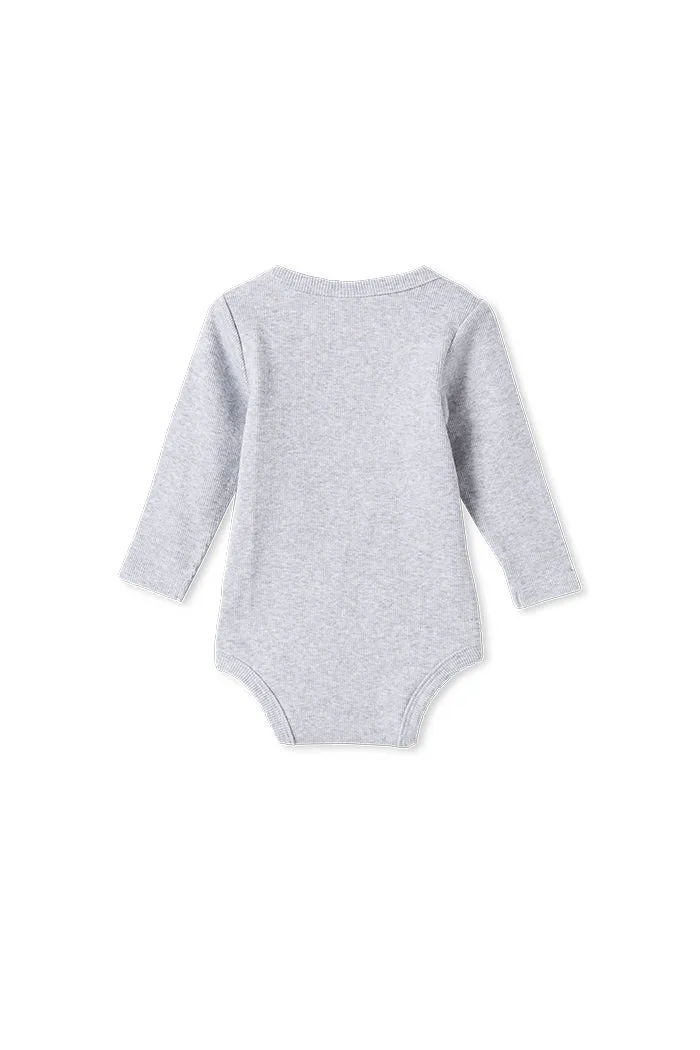 SILVER MARLE RIB BUBBYSUIT