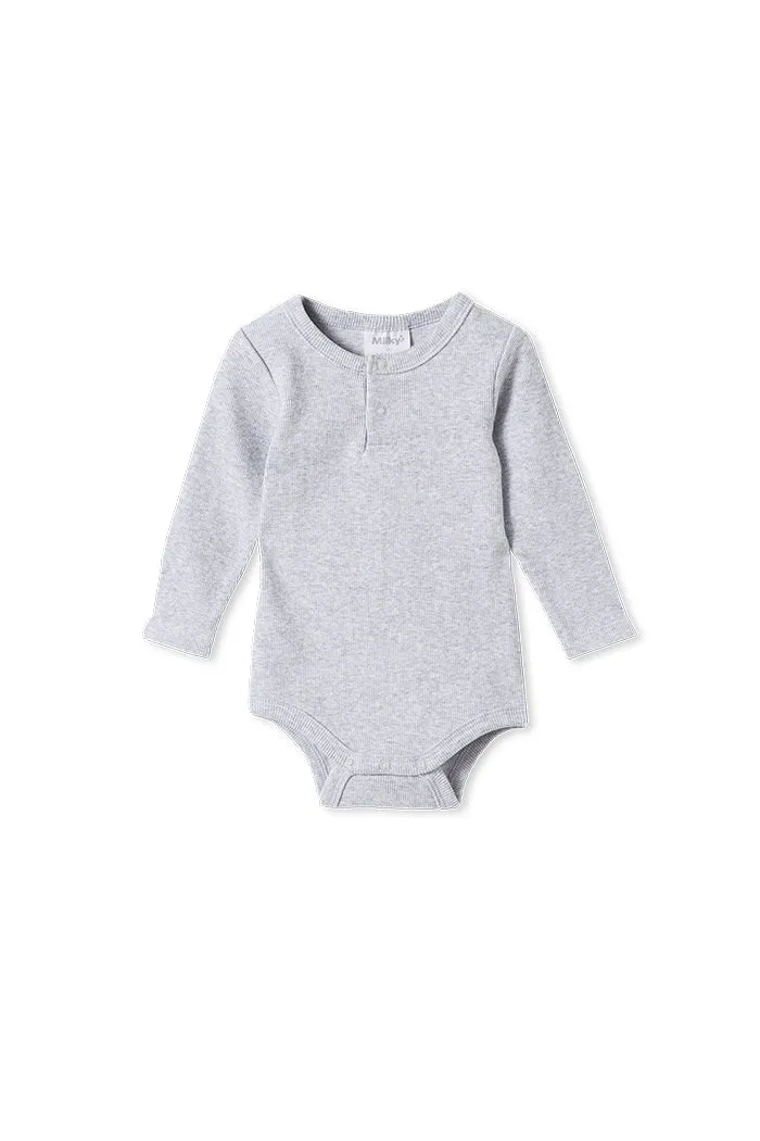 SILVER MARLE RIB BUBBYSUIT