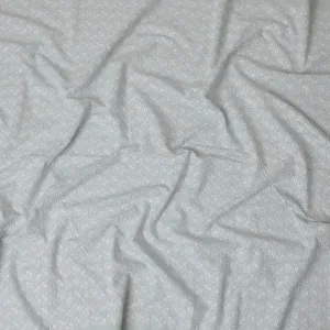 Silver Whisper Embroidered Cotton Voile Fabric - Subtle Sheen 110cm-D17570