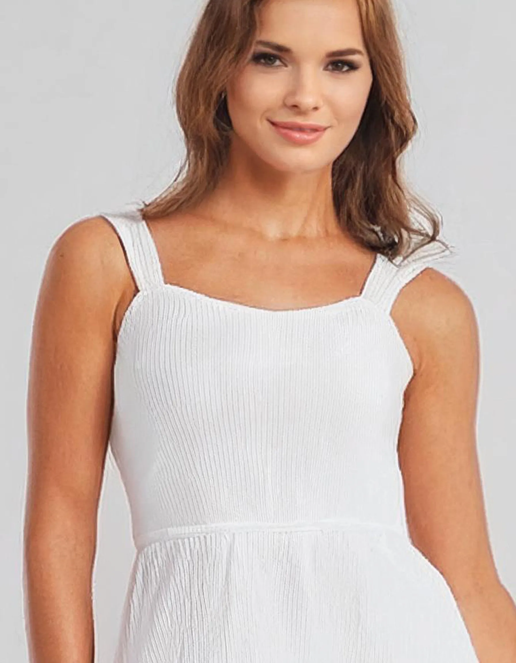 Simple White Midi Slip Dress