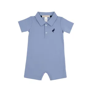 Sir Proper's Romper - Park City Periwinkle with Nantucket Navy Stork