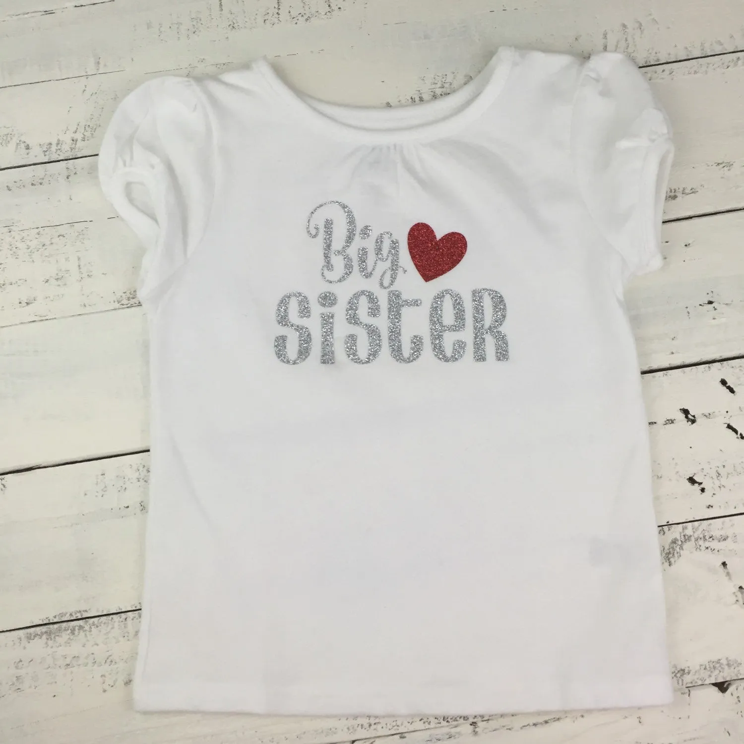 Sister bodysuits and shirts - Silver/Red glitter