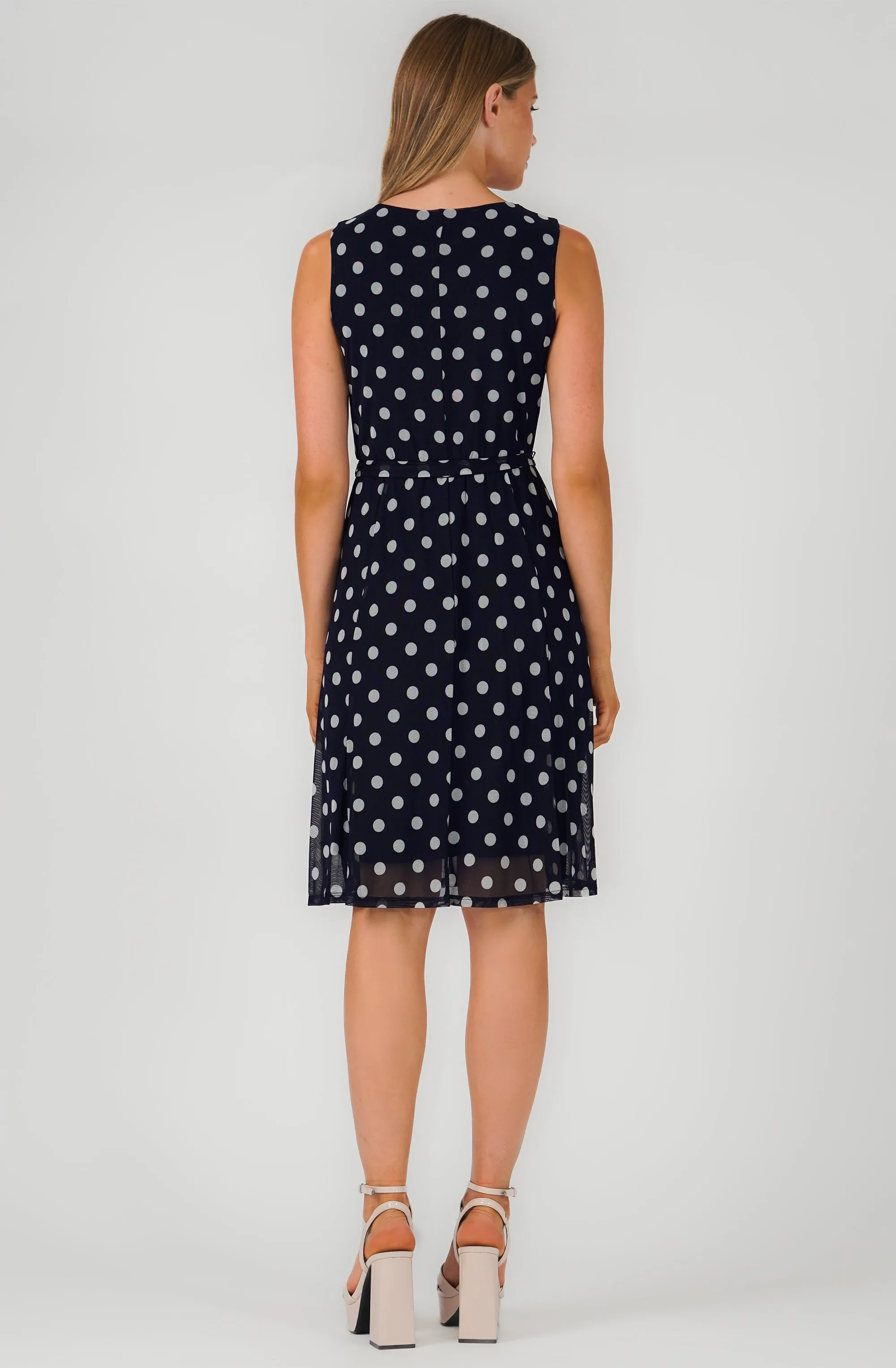 Sleevless Polka Dot Dress