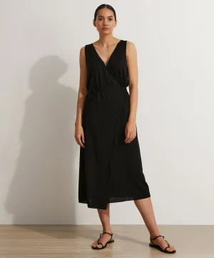 Sofia Knitted Wrap Dress - Black