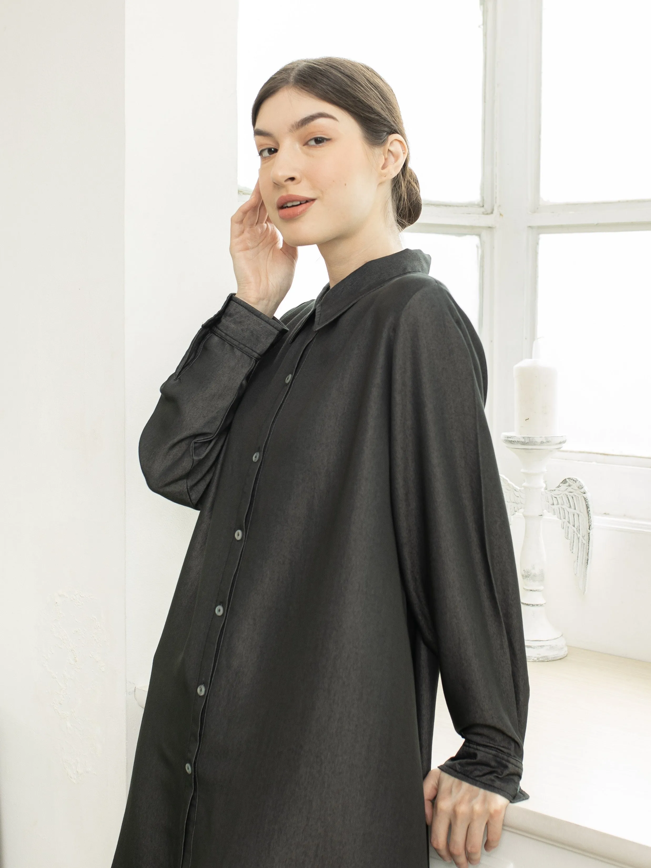 Sora Denim Tencel Tunic Shirt