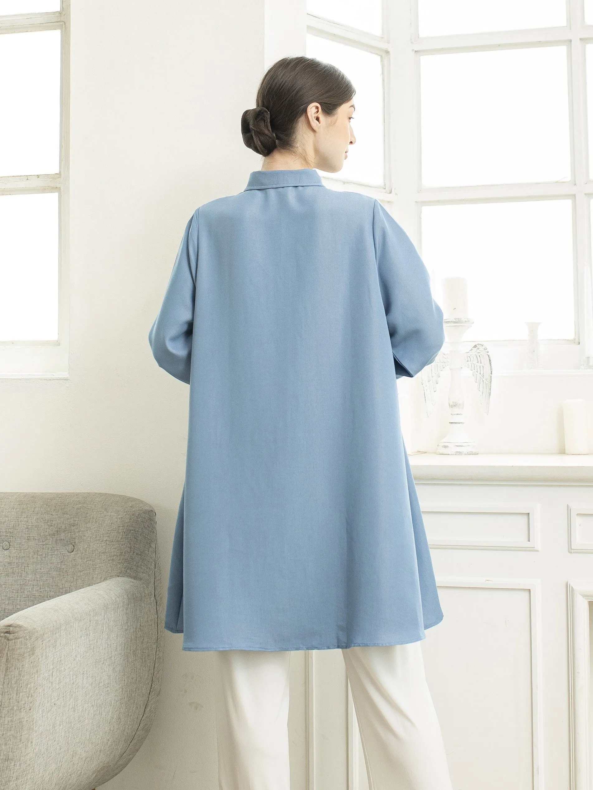 Sora Denim Tencel Tunic Shirt