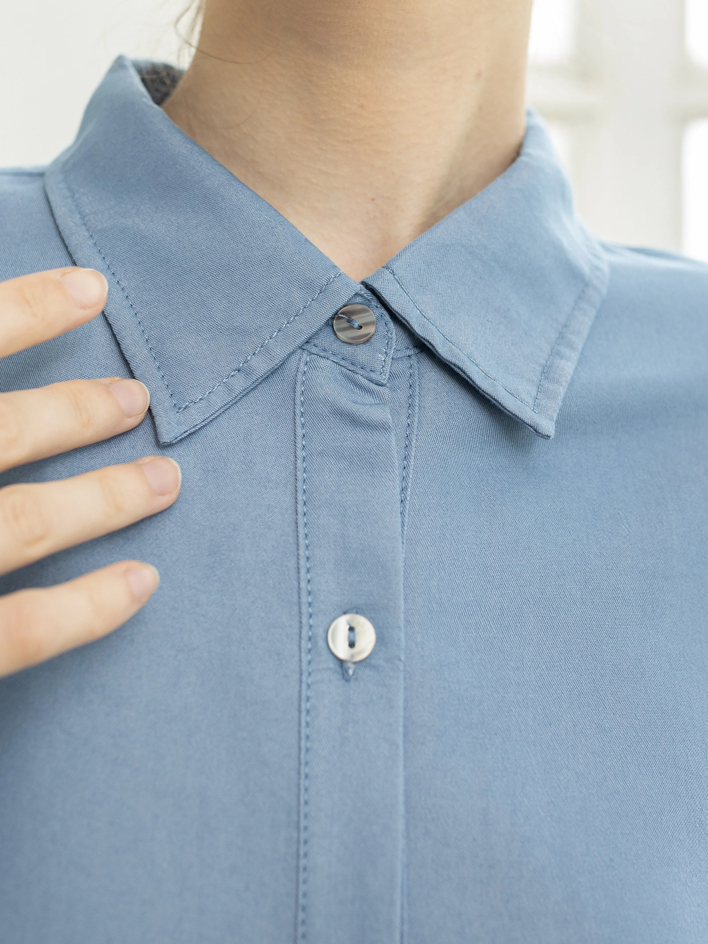 Sora Denim Tencel Tunic Shirt