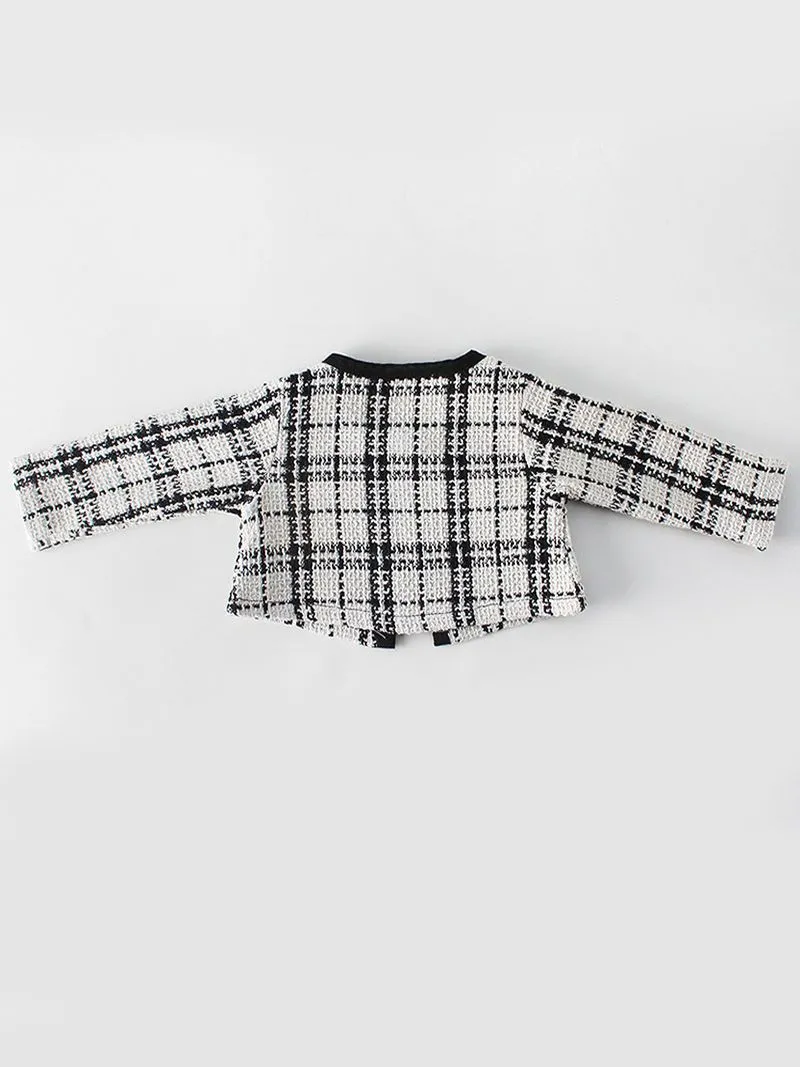 Spanish Style Baby Clothes Cotton Romper Dress Checked Blouse Top