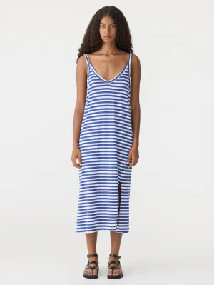 Stripe V Neck Jersey Slip Dress