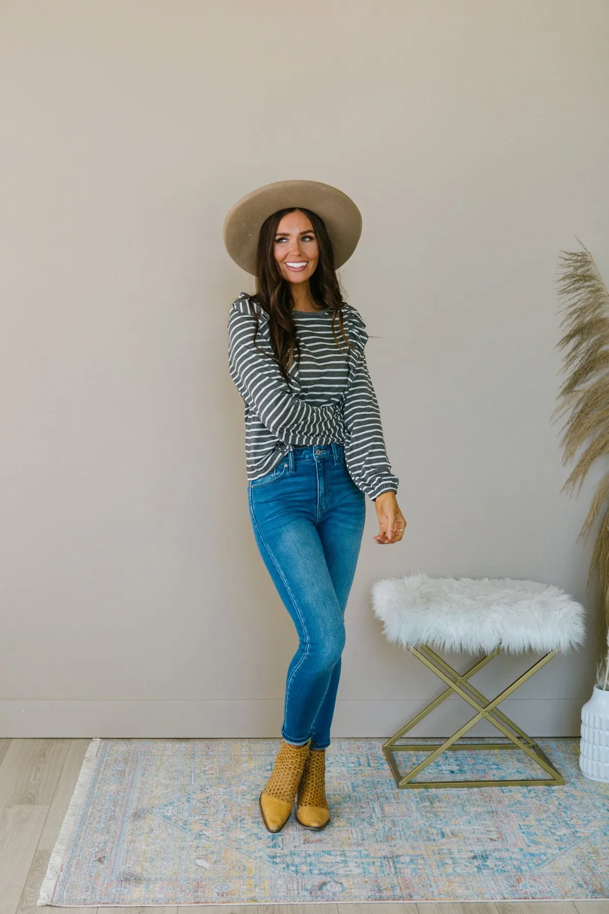 Striped Ruffle Top