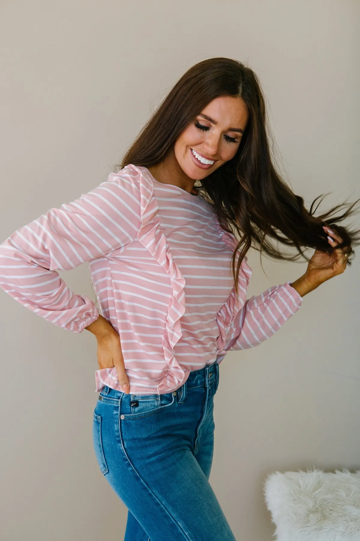 Striped Ruffle Top