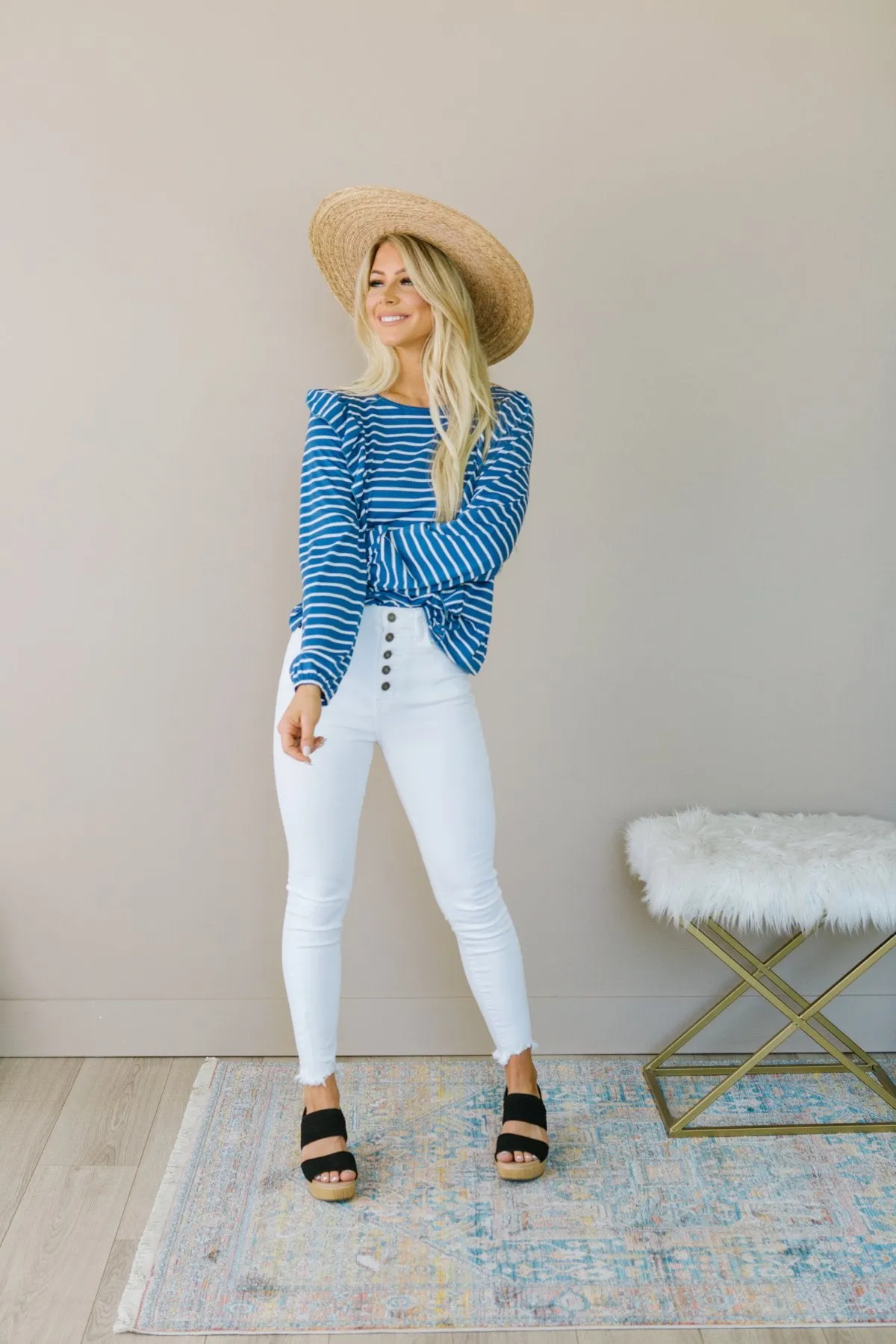 Striped Ruffle Top