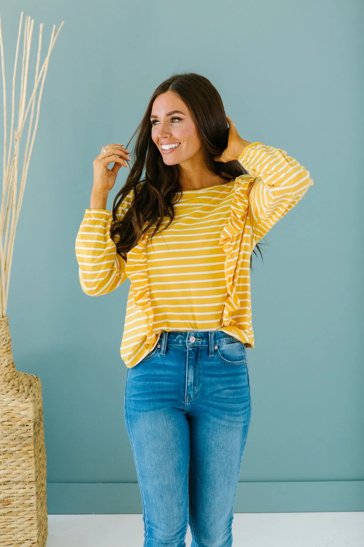 Striped Ruffle Top