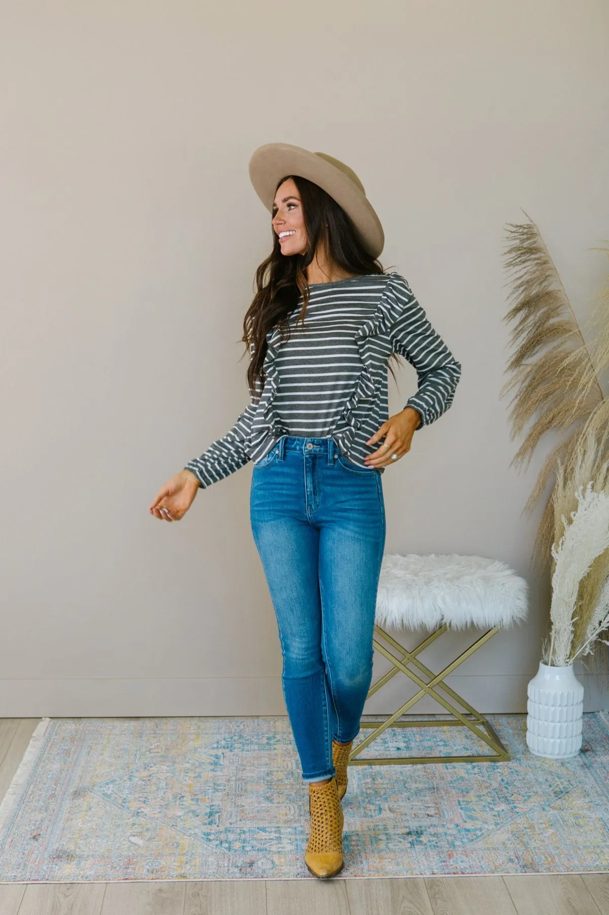 Striped Ruffle Top