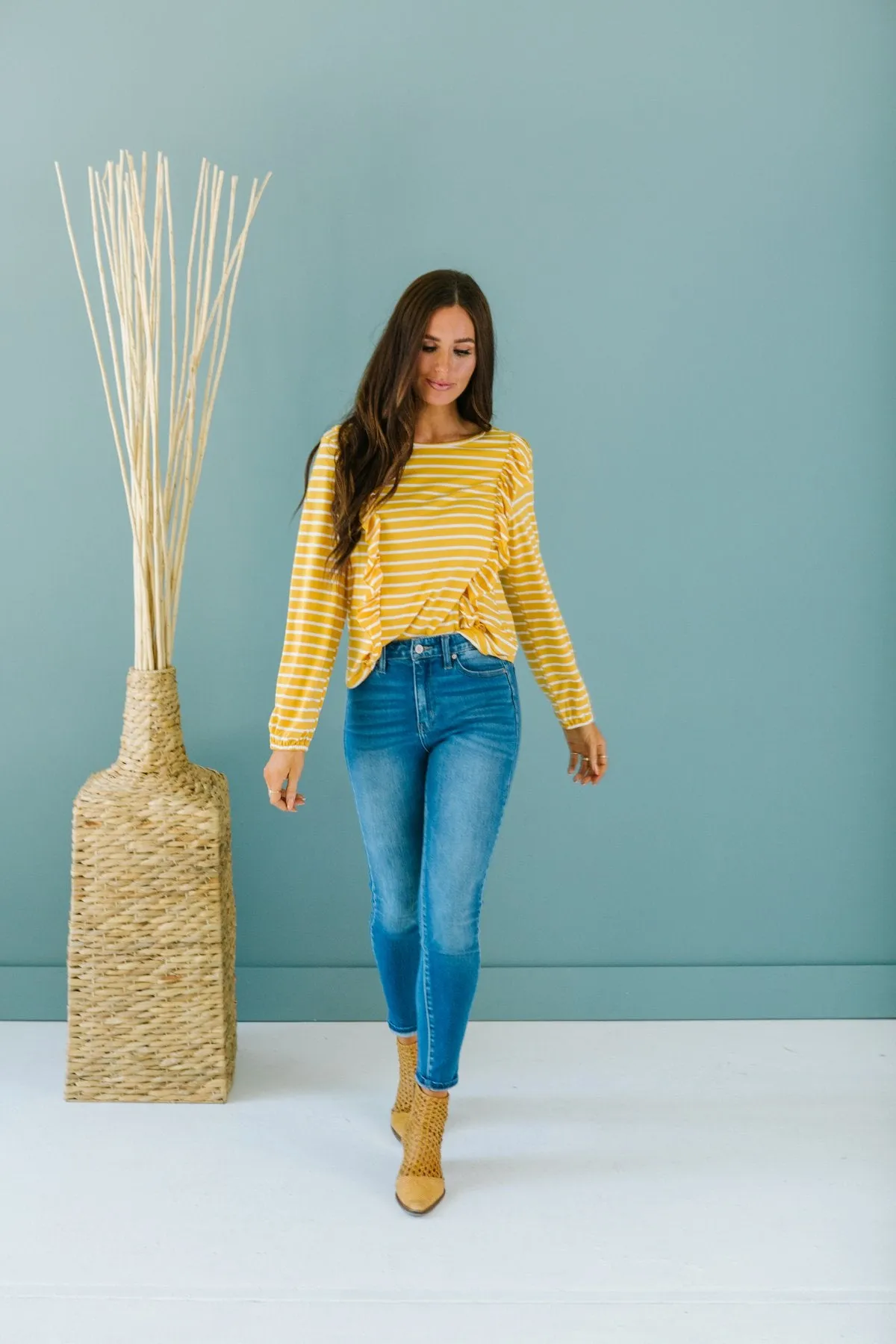 Striped Ruffle Top