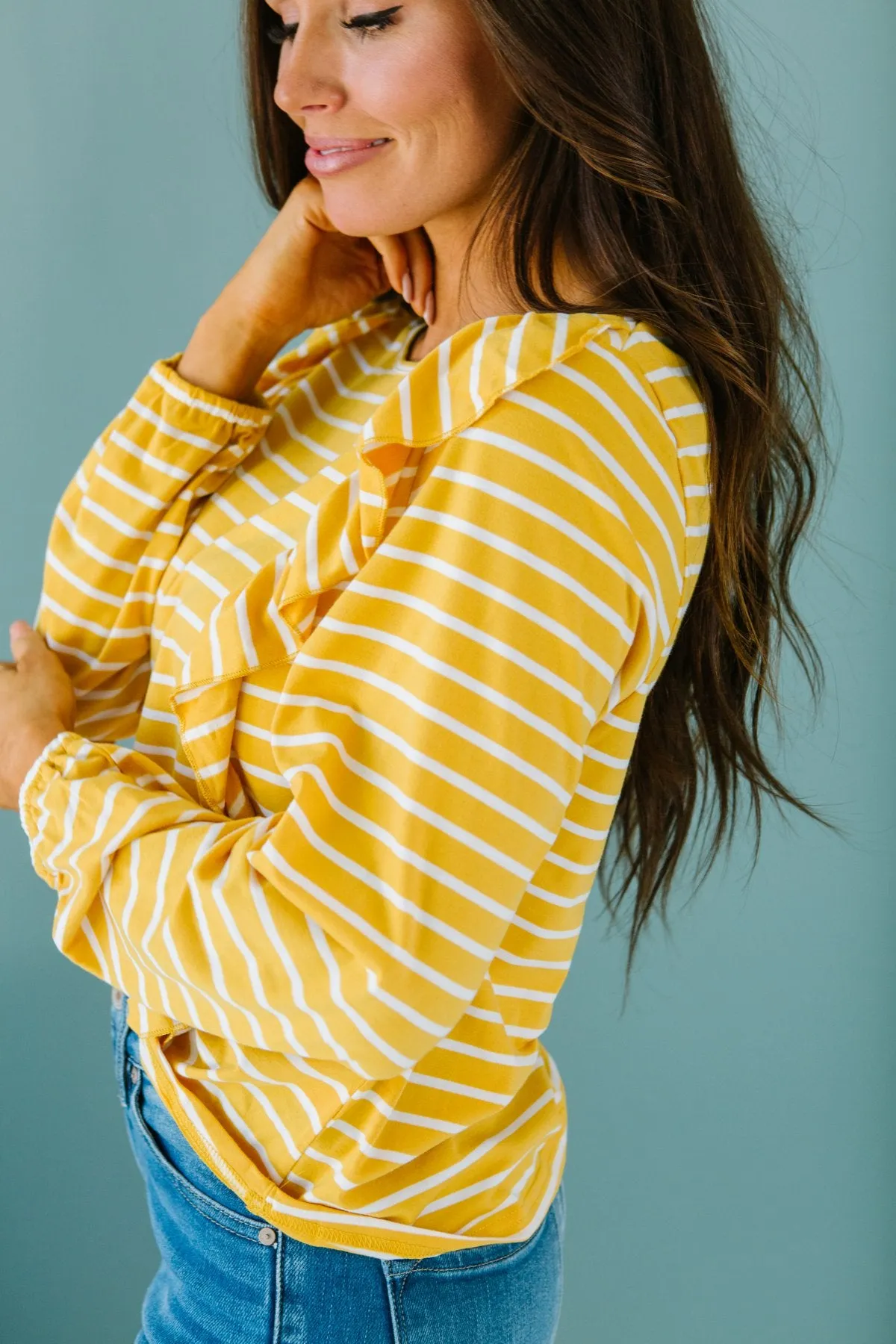 Striped Ruffle Top