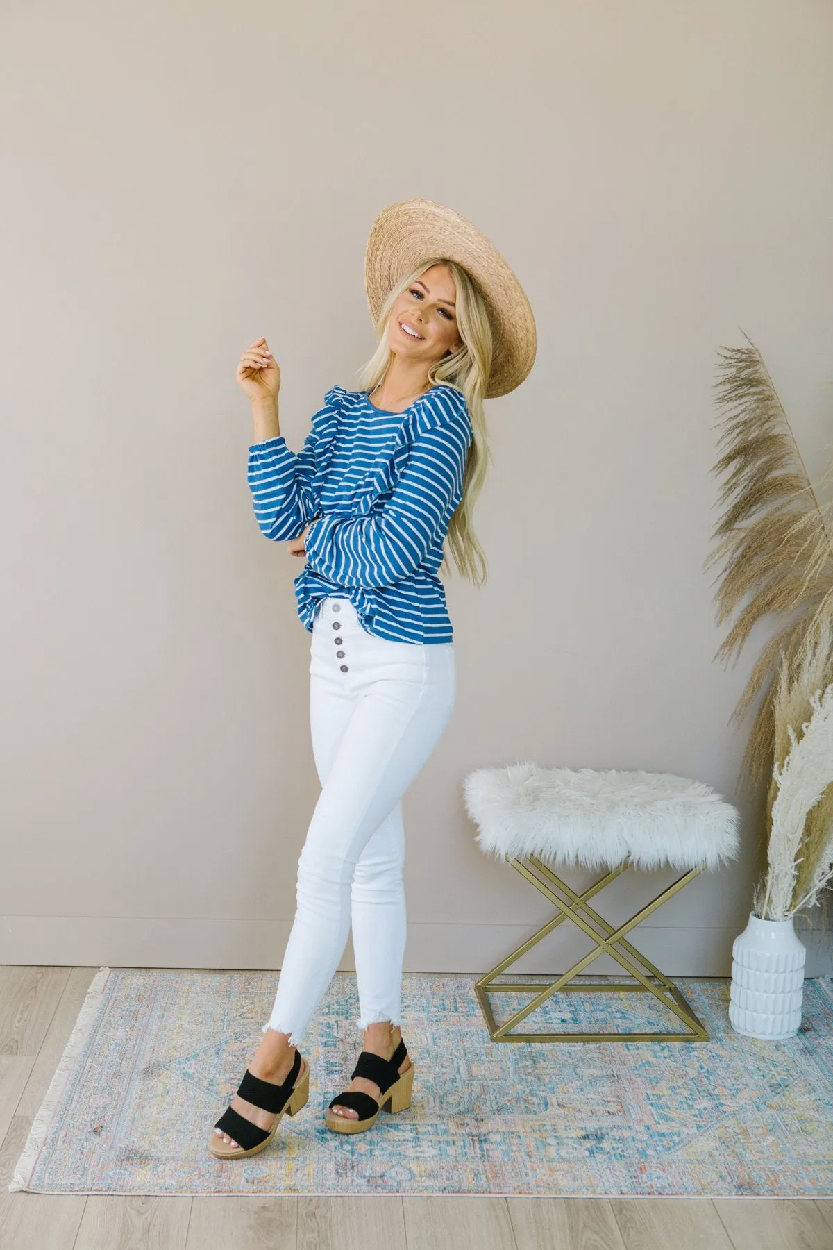 Striped Ruffle Top