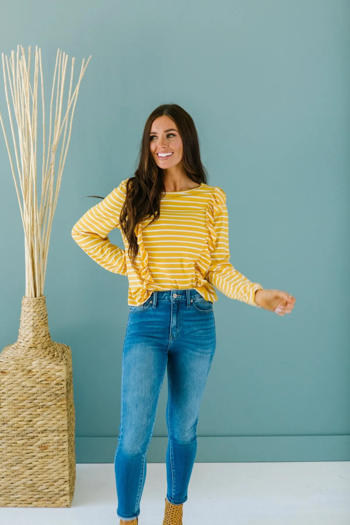 Striped Ruffle Top