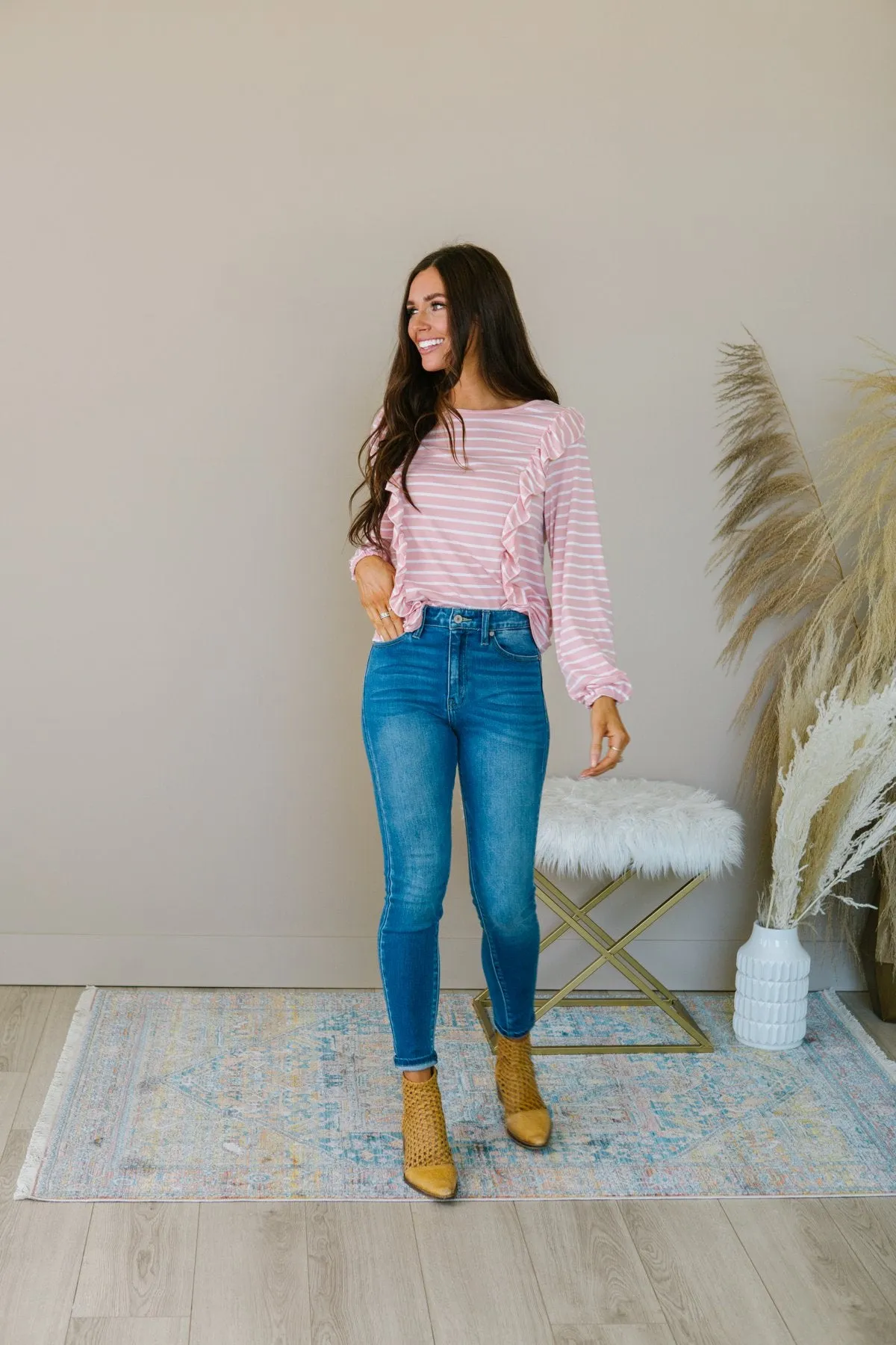 Striped Ruffle Top