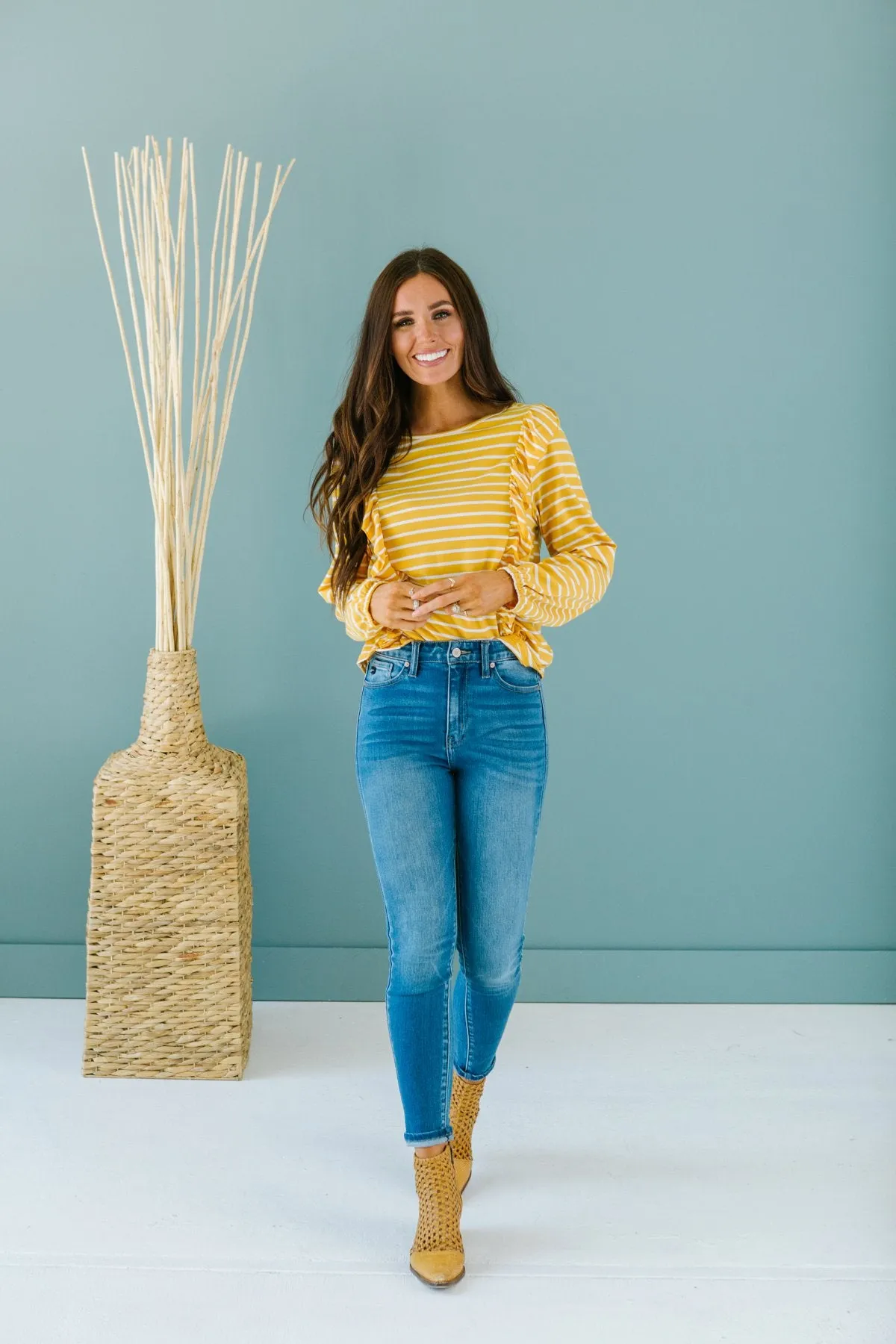 Striped Ruffle Top