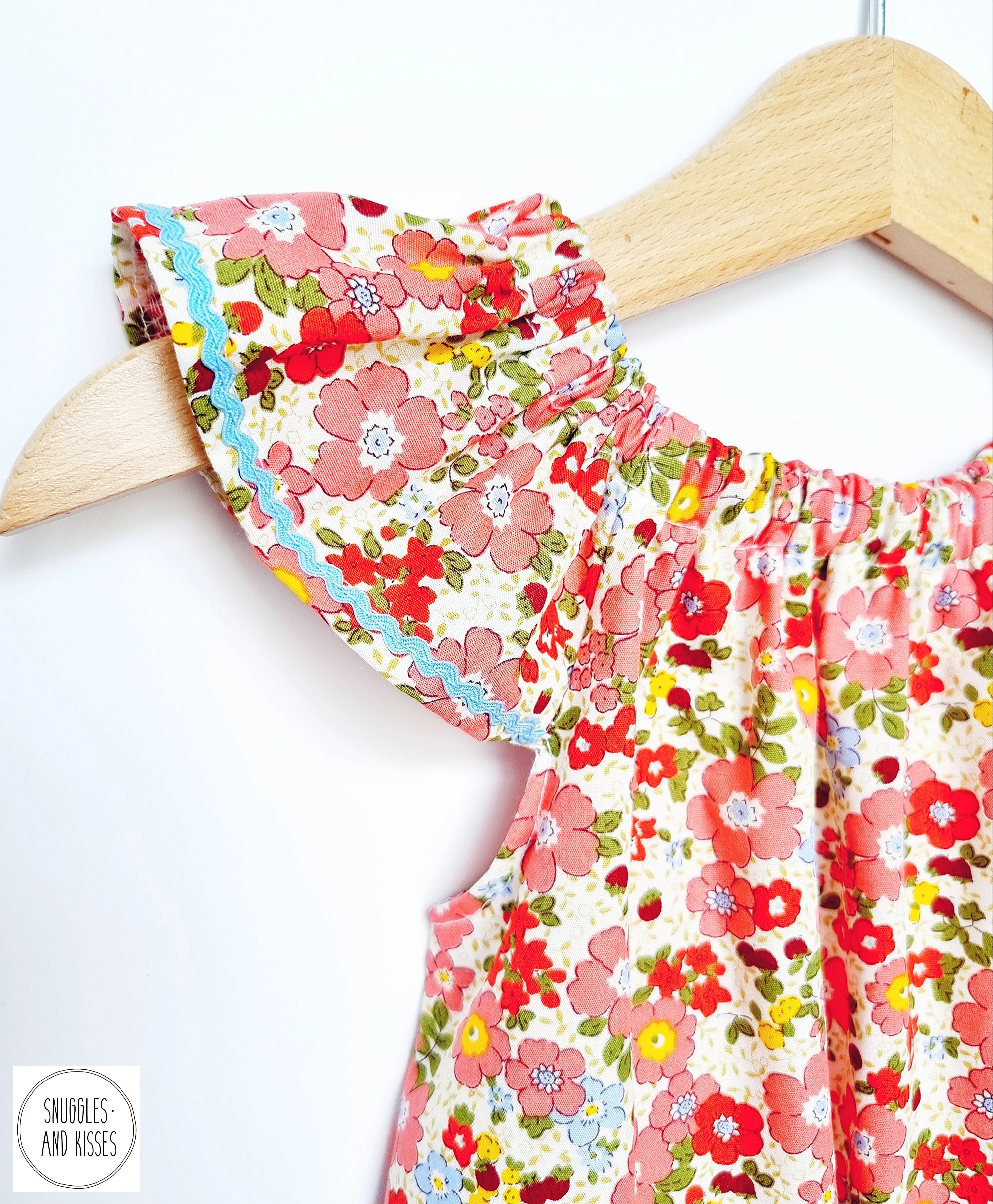 Summer Floral Print Frill Sleeve Bubble Romper