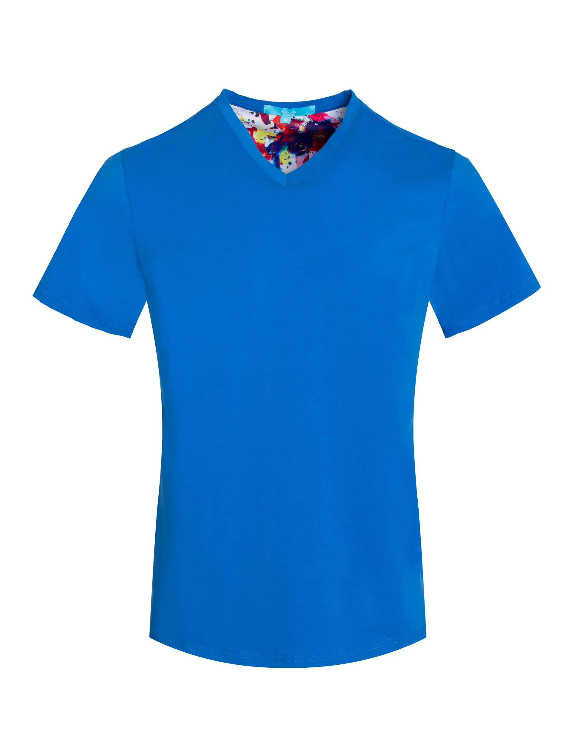 Tee in V neck style, in Royal