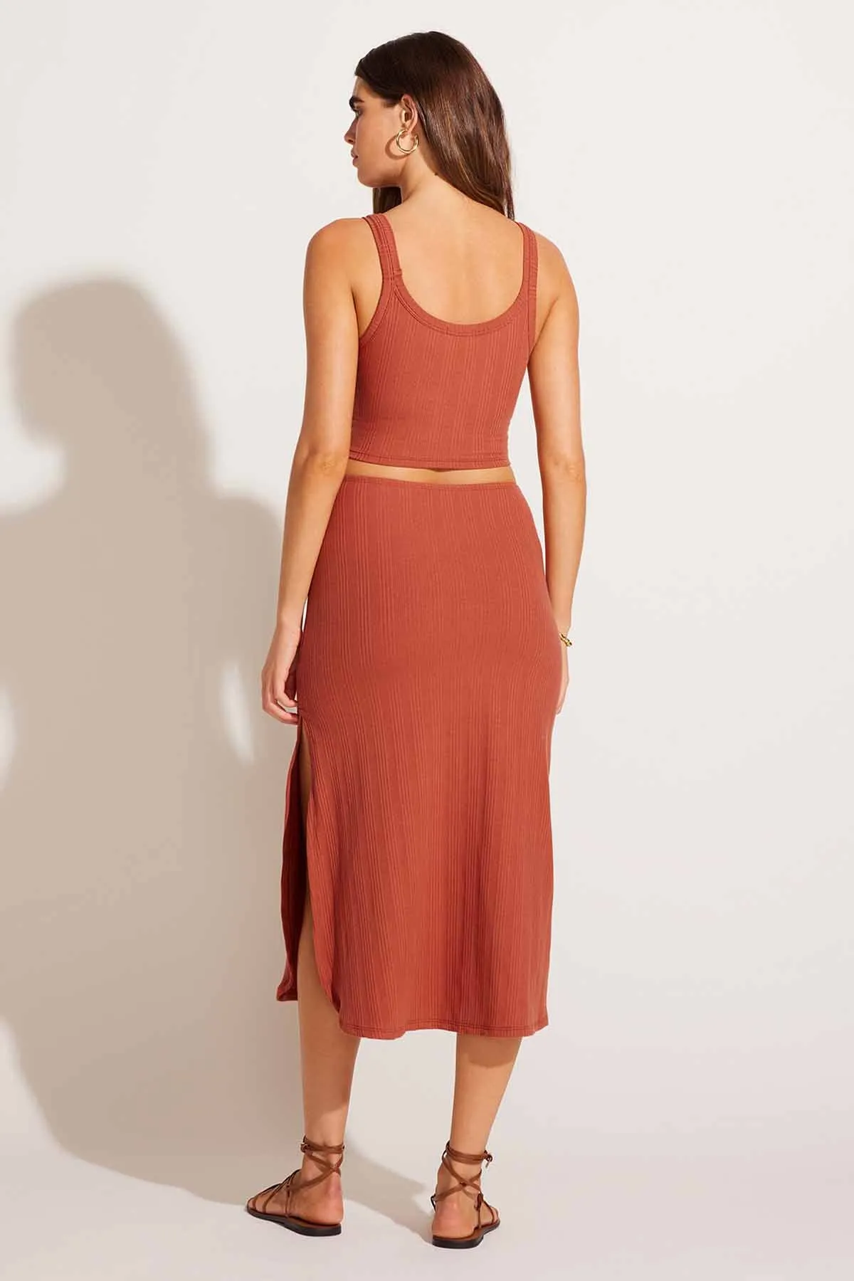 Thalia Skirt - Terracotta Organic Rib