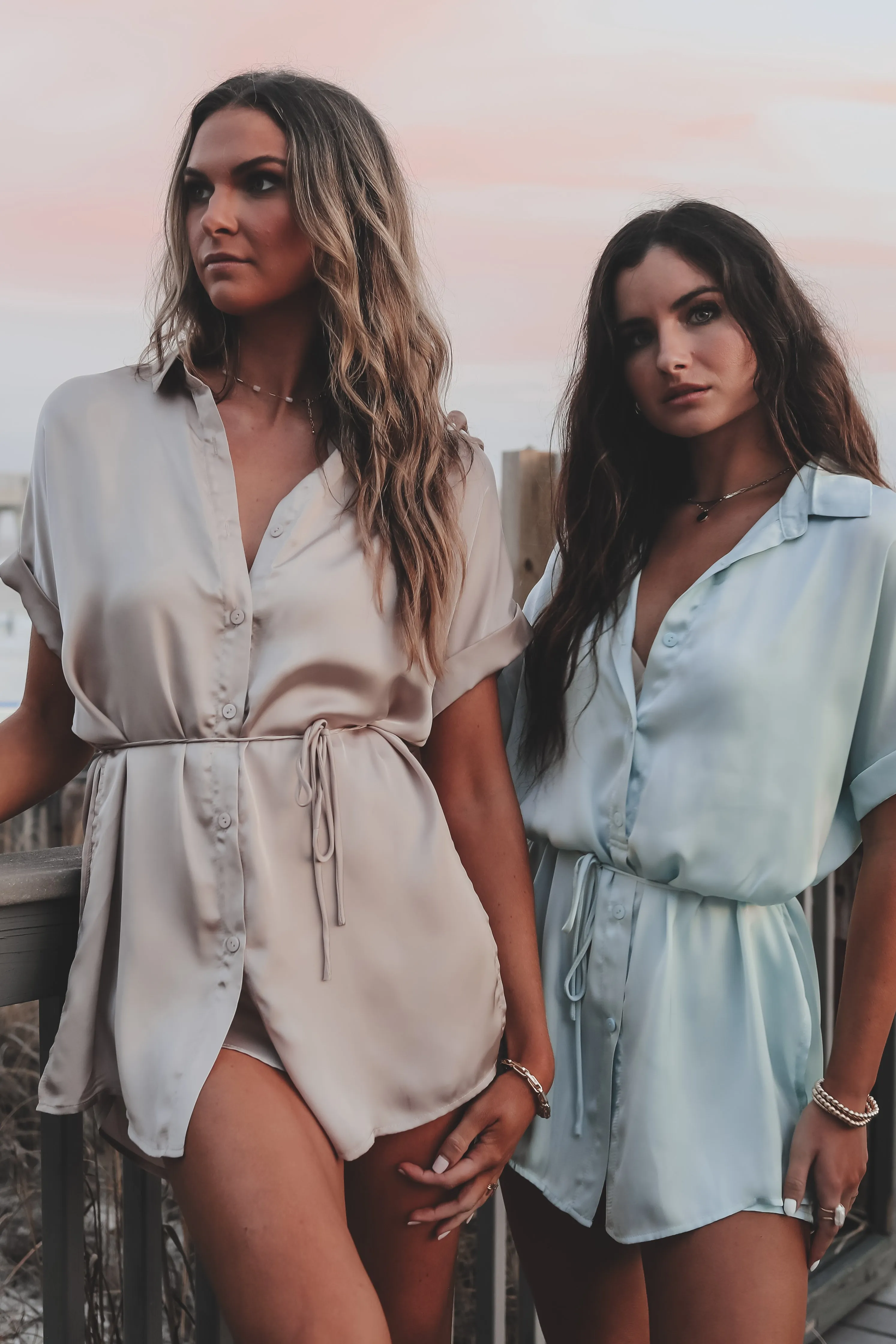 The Beverly Satin Short Sleeve Romper Dress