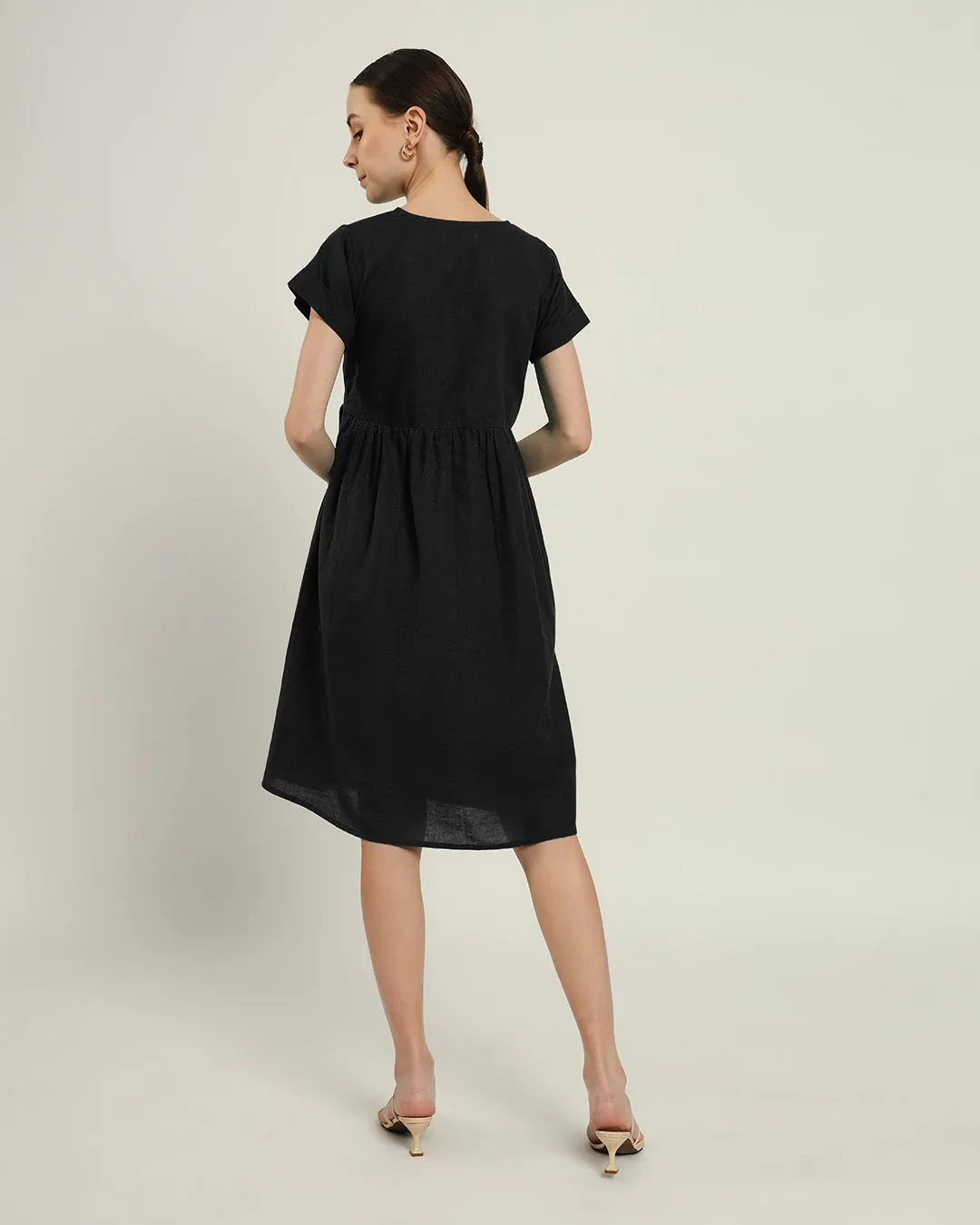 The Valence Noir Cotton Dress