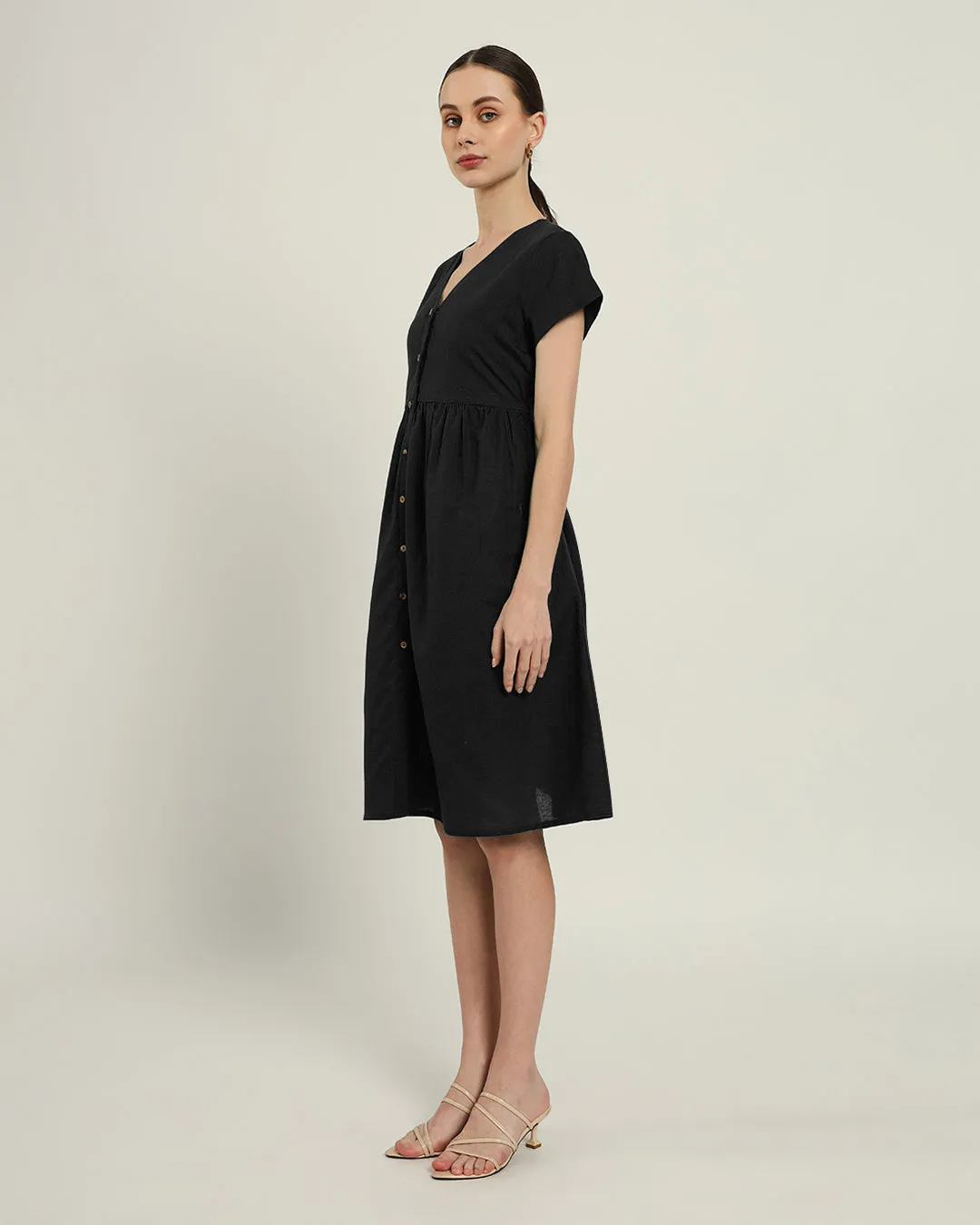 The Valence Noir Cotton Dress