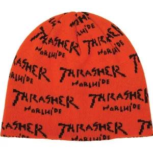 Thrasher Magazine Worldwide Skully Beanie Orange