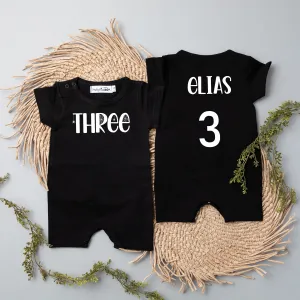 Three Spiderweb 3rd Birthday Slim Fit Shorts Romper