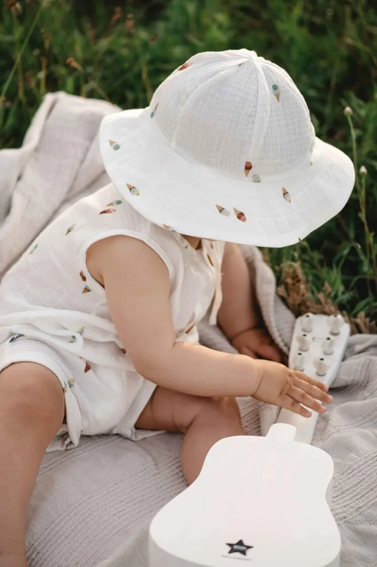 Unisex Organic-cotton Muslin Romper - Ice Creams