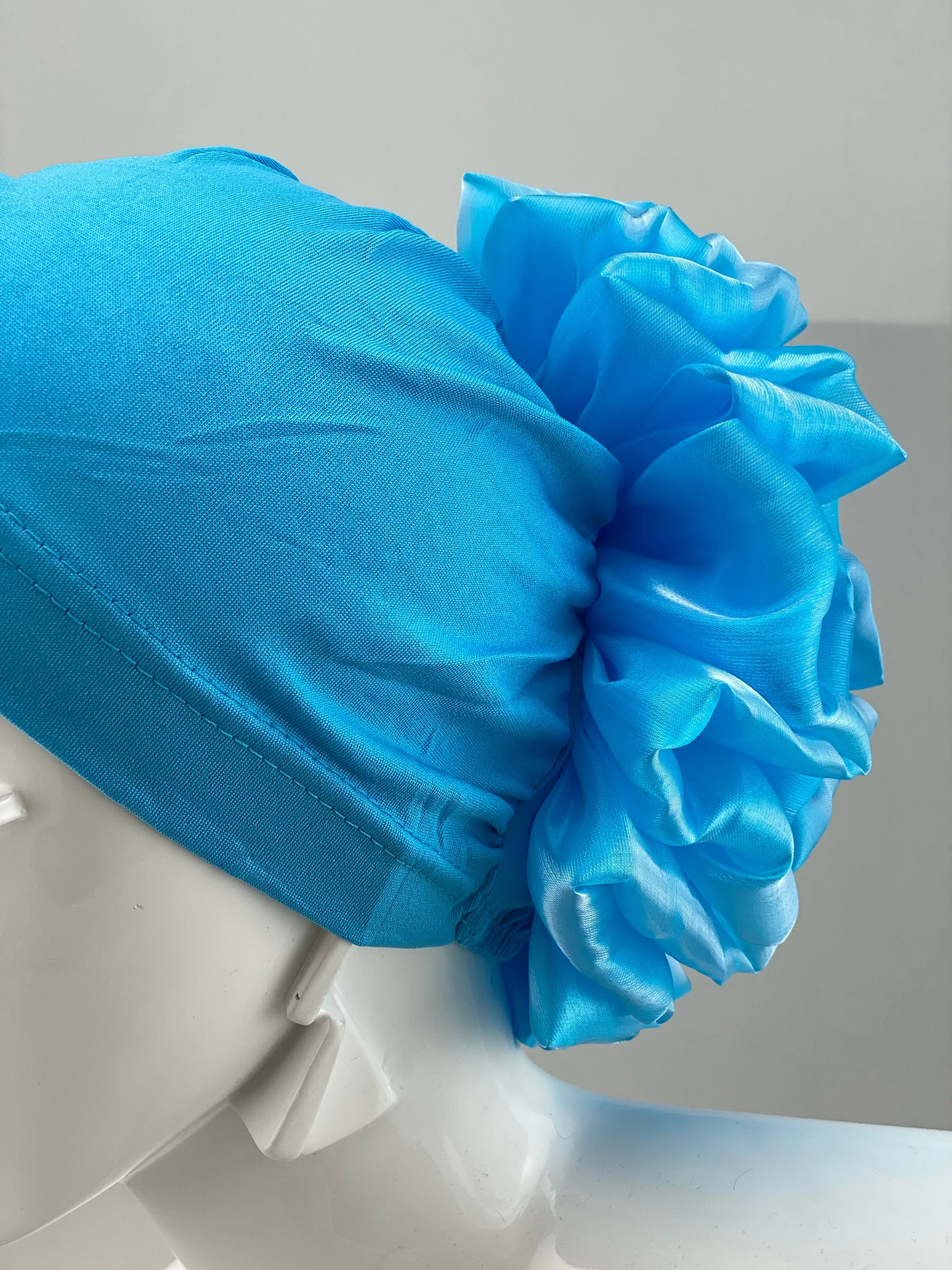 Volumizing Scrunchie Cap - Blue