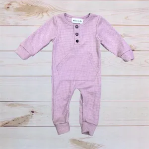 WAFFLE KNIT ROMPER (DUSTY PINK)